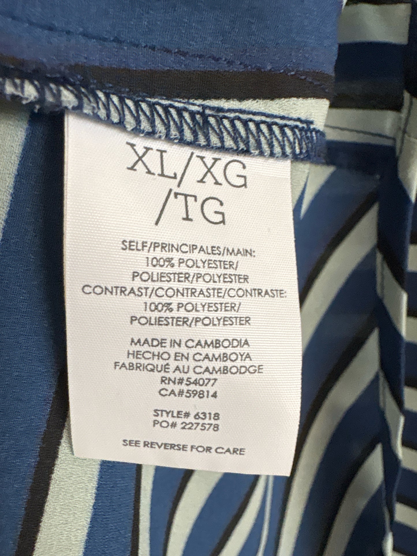 Cabi Size XL navy + multi Top
