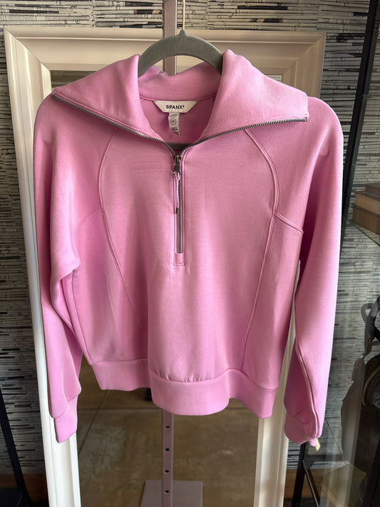 Spanx Size XS Pink Half Zip Pullover/Hoodie
