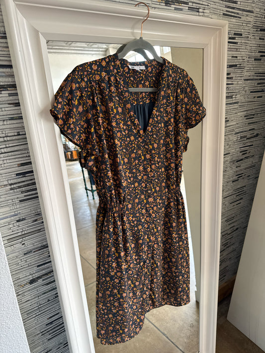 Dr 2 Size XL Blue/Yellow Floral Dress