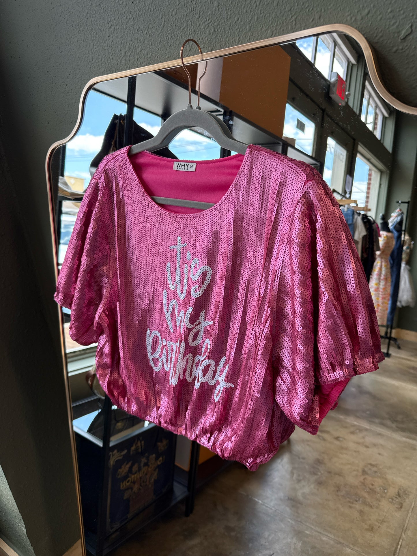 Size M Pink Sequin Top