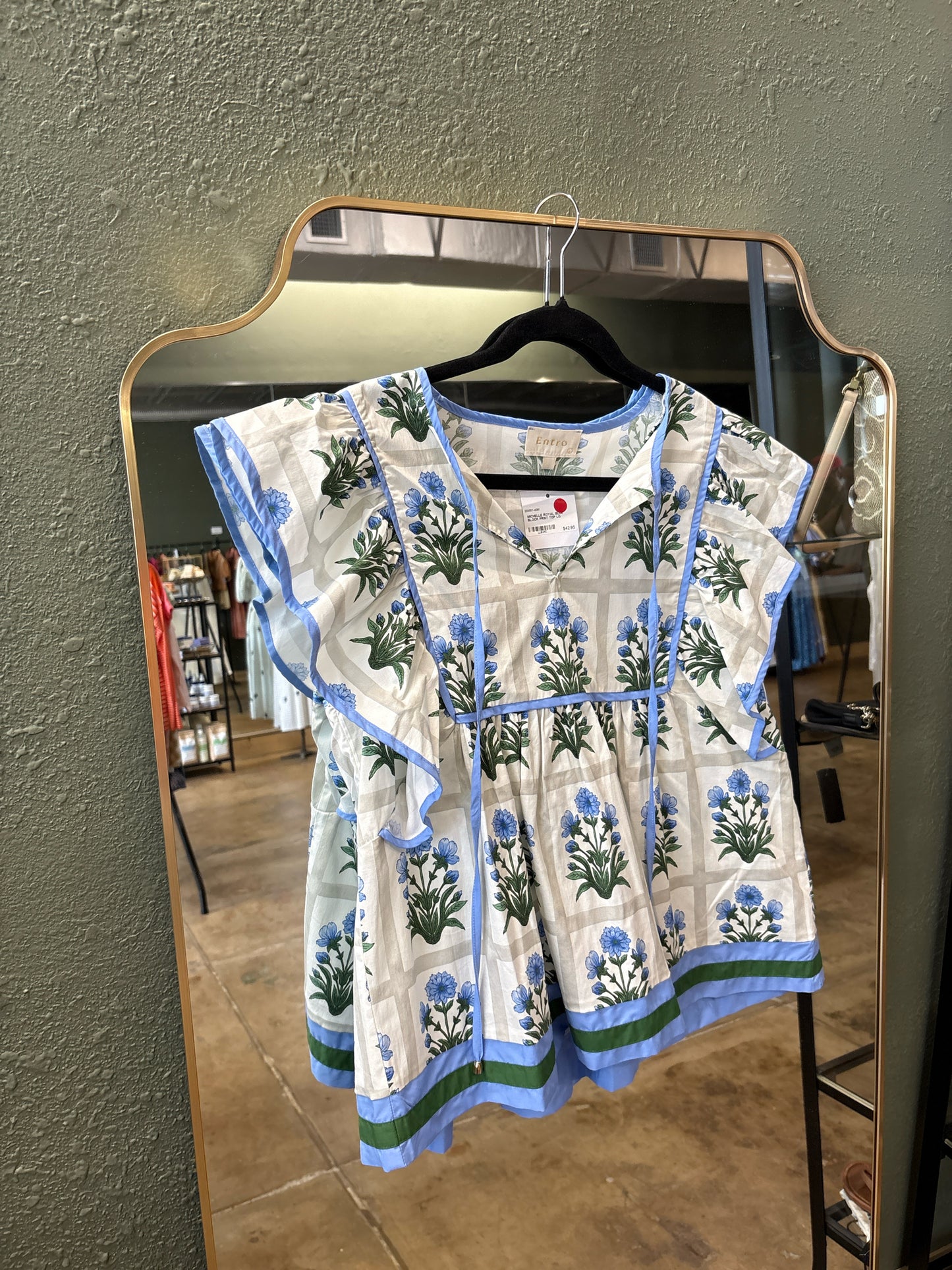 entro Size L Blue/Green Top