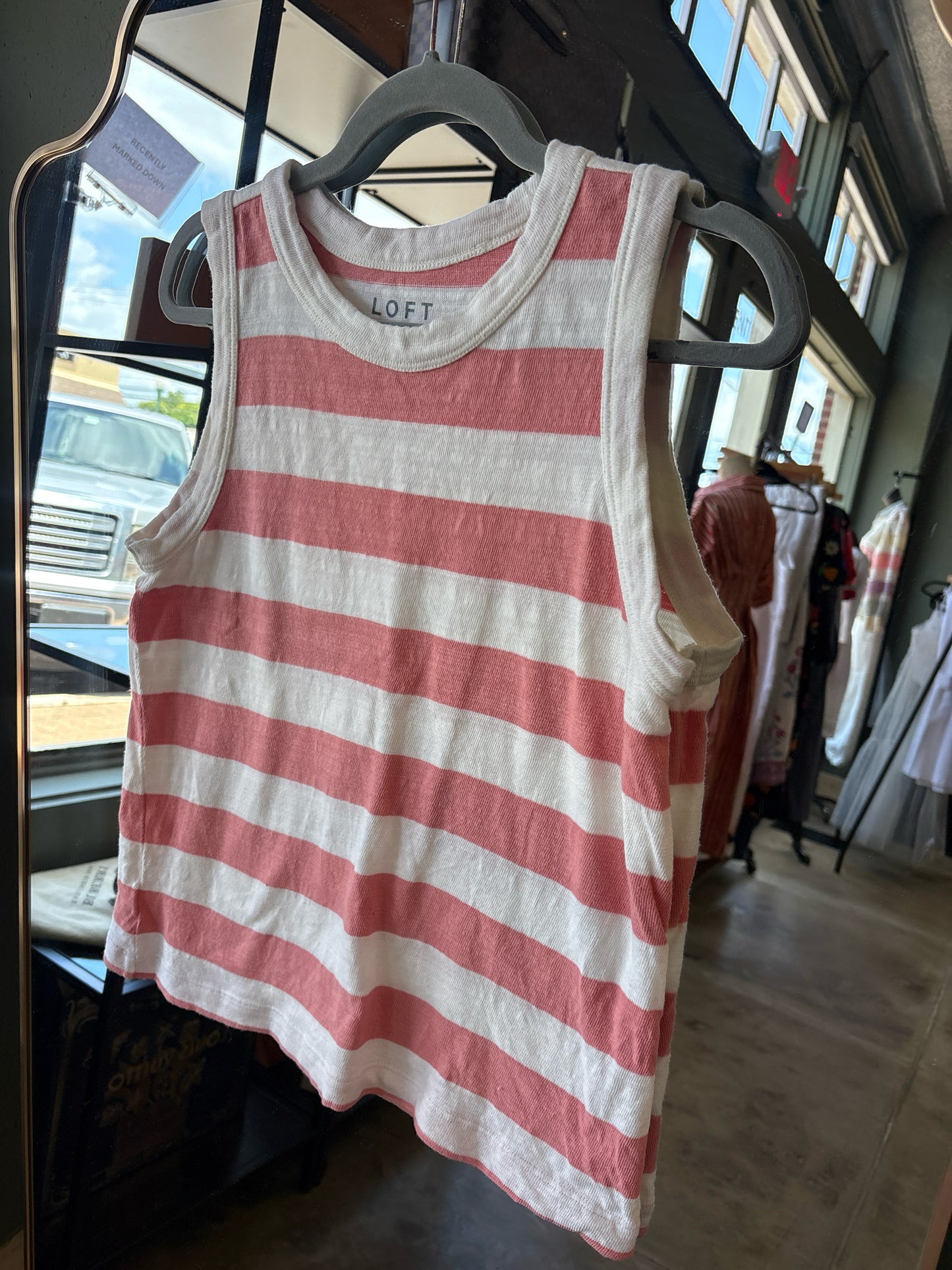 LOFT Size S Pink/Cream Top
