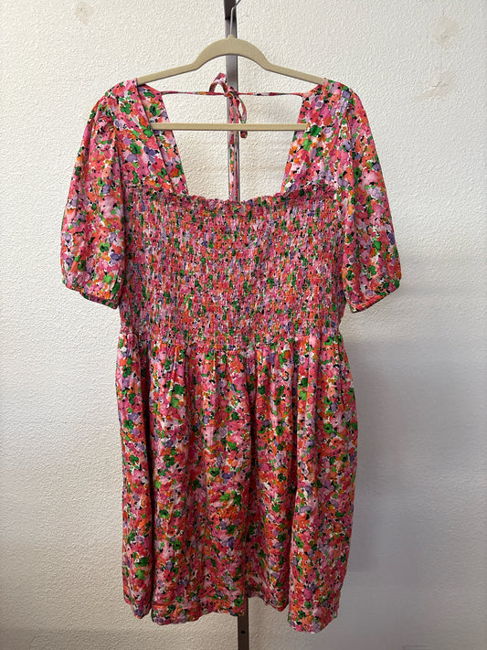 Michael Stars Size 2X Pink/multi Floral Dress