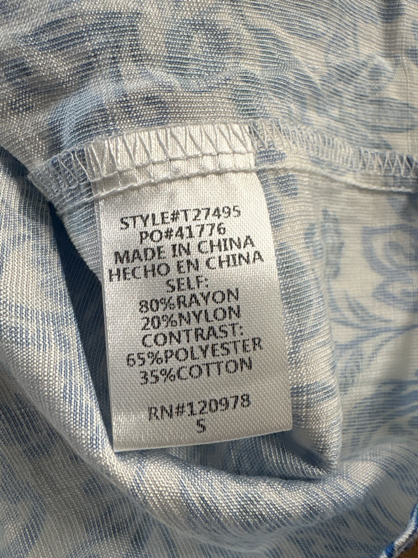 entro Size S Blue/White Top