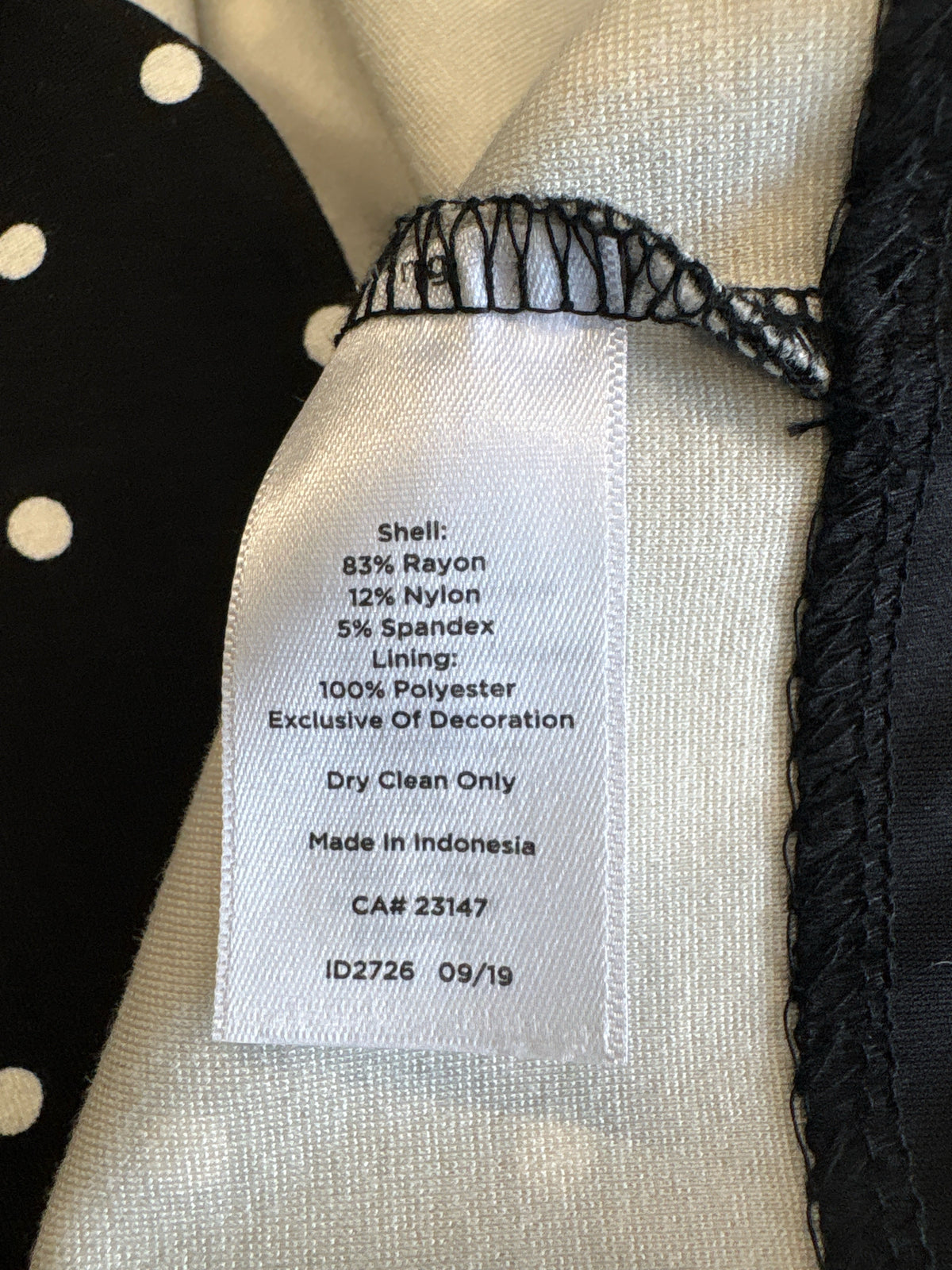 TALBOTS Size 10 Black Polka Dot Dress