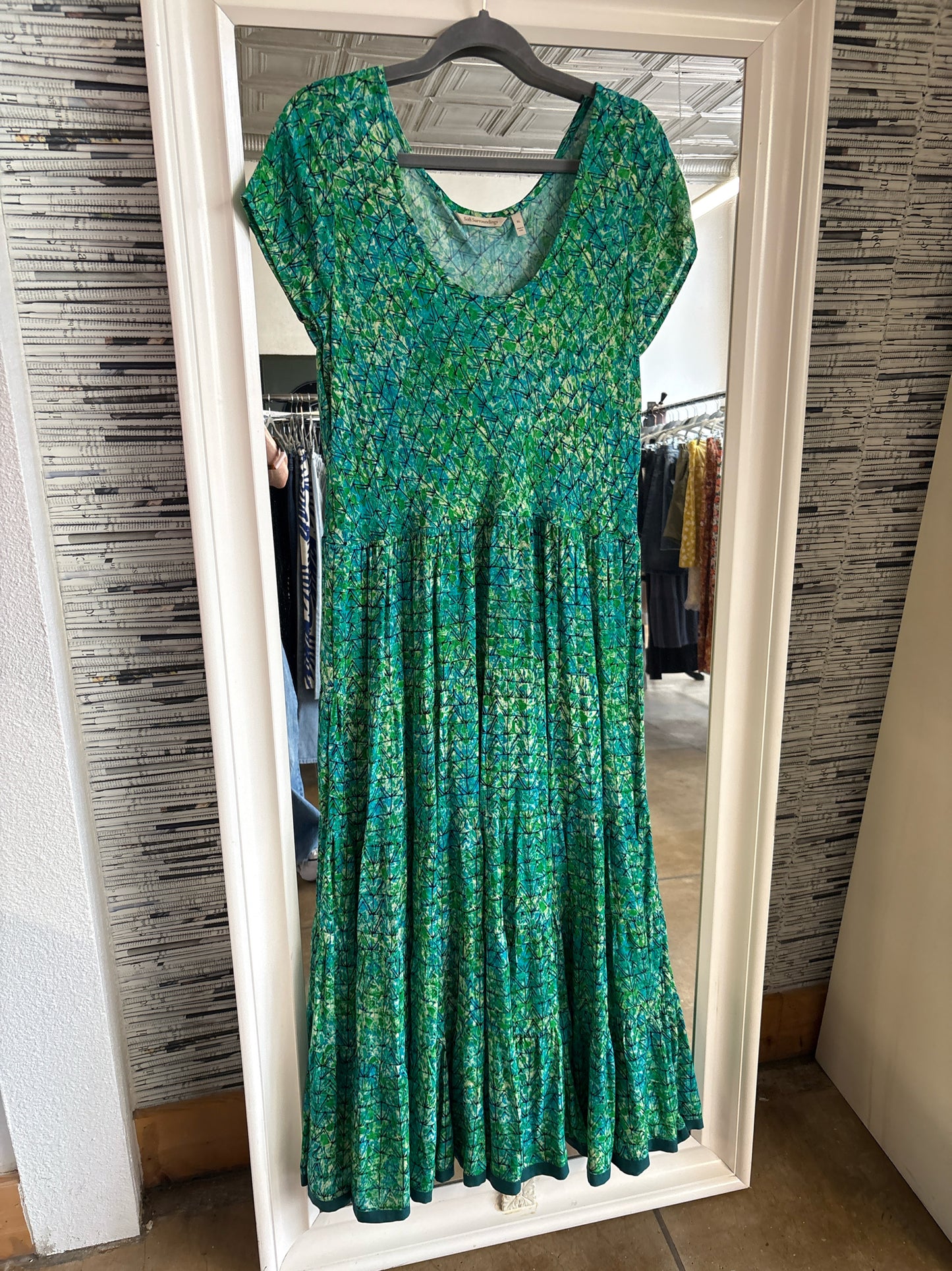 Soft Surroundings Size XL green and blue Dress