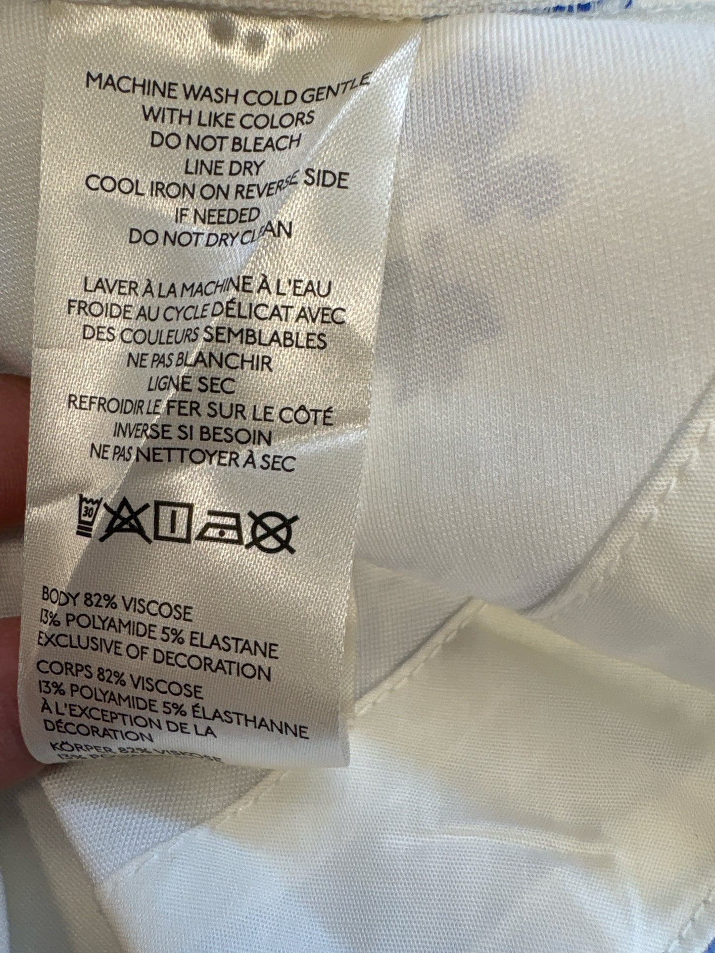 Maeve Size XS White and Blue Top