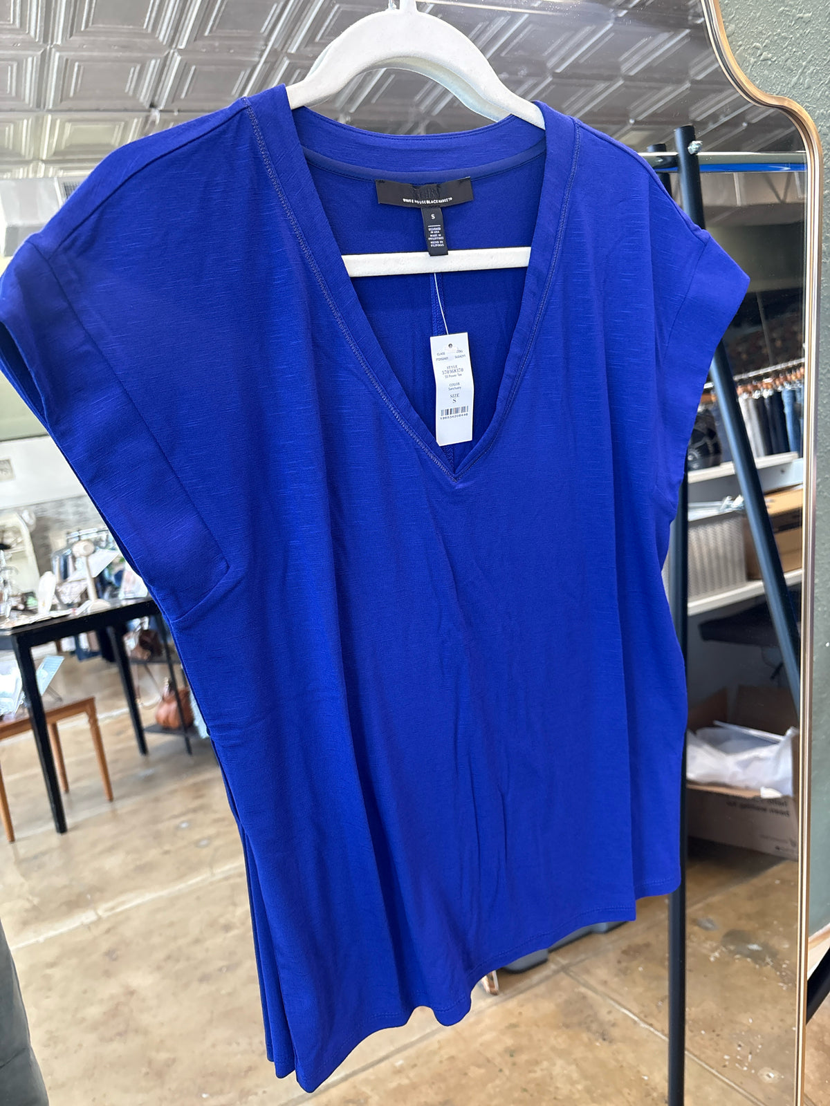 White House Black Market Size S Blue Top