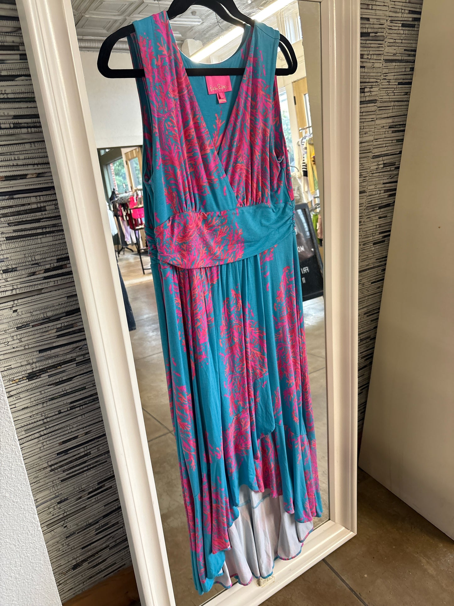 Lilly Pulitzer Size L aqua/pink Dress