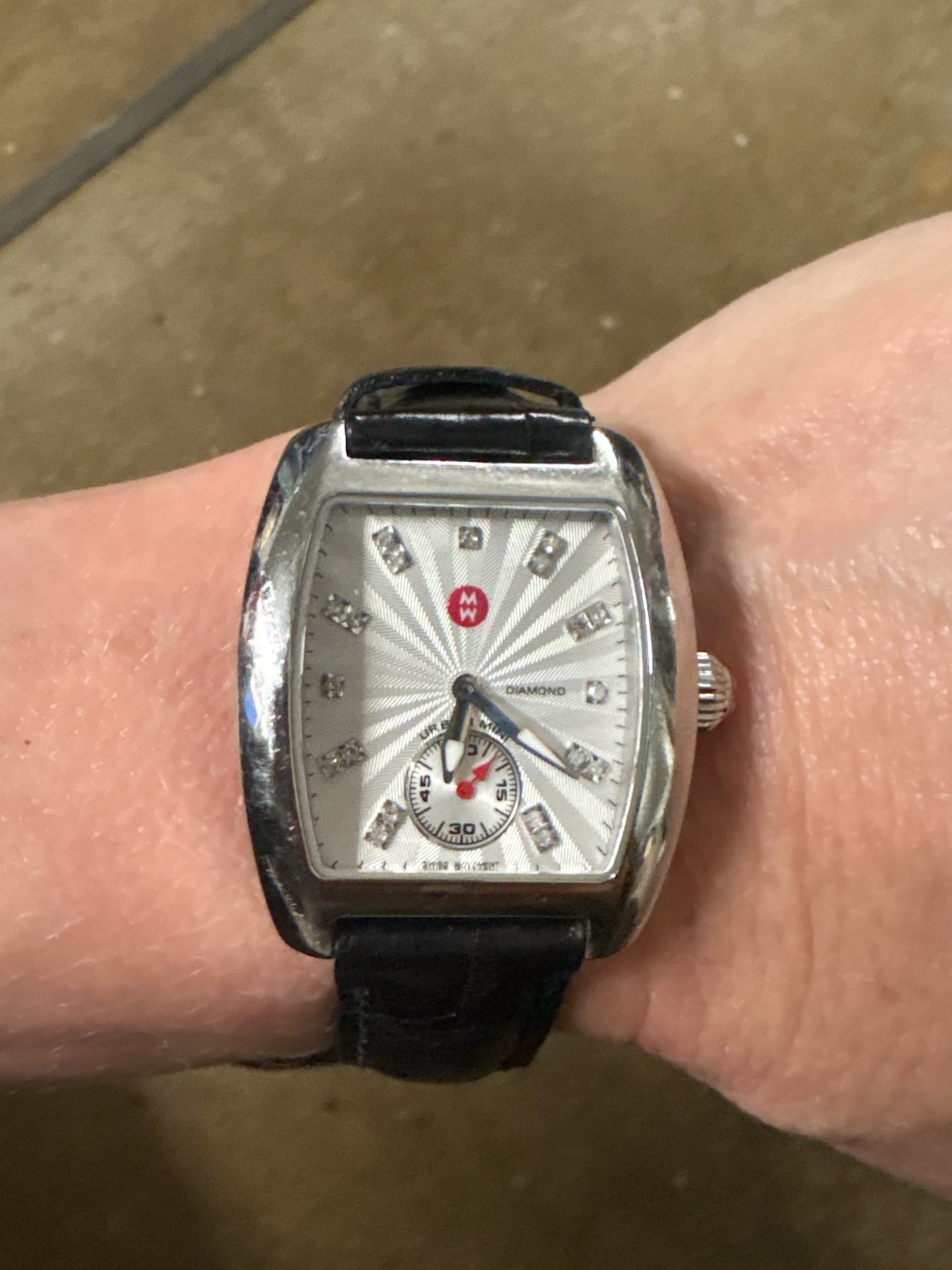 Michele Black/Silver Watch