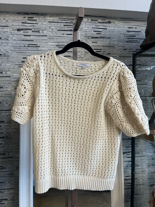 Polagram Size S Cream Crochet Top