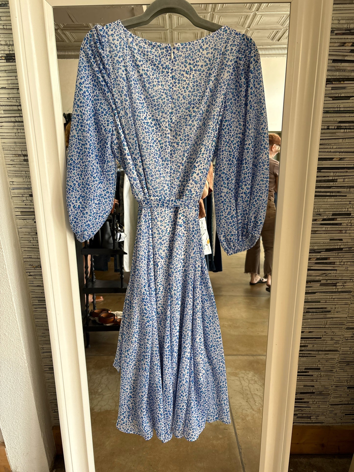 DKNY Size 14 blue and white Animal Print Dress