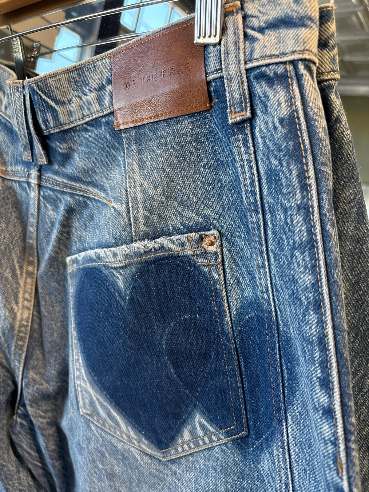 We The Free Size 26 Denim Hearts Jeans