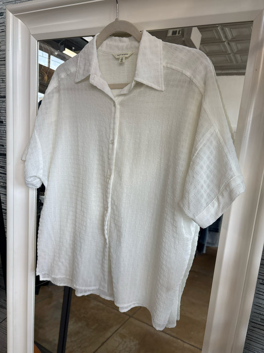 Max Studio Size S White button down Top