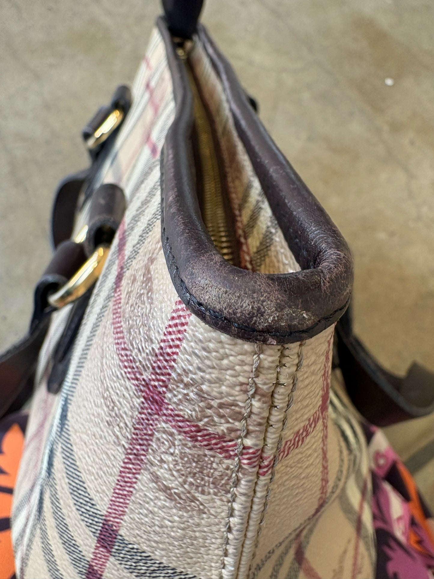 burberry Cream/multi Plaid Bag