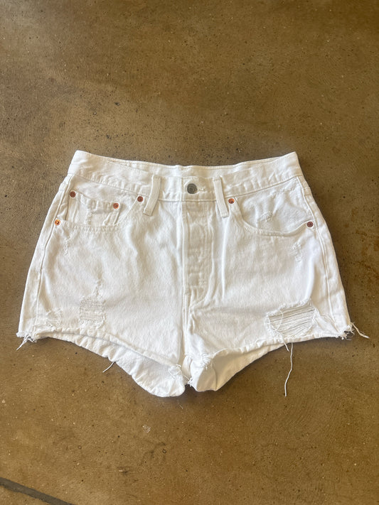 Levis Size 30 White Denim Shorts