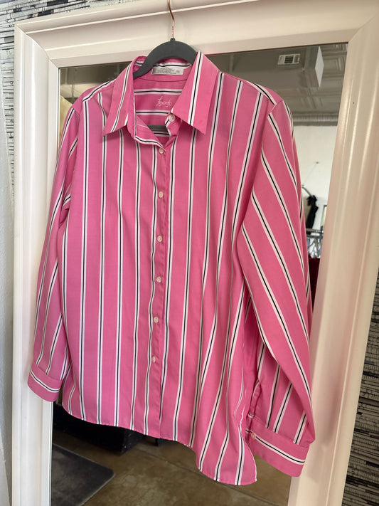 Foxcroft Size 10 multi Stripe Top