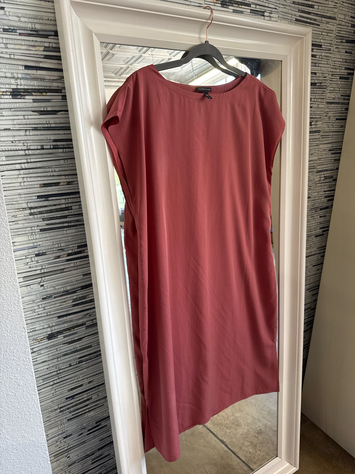 EILEEN FISHER Size L Salmon Dress