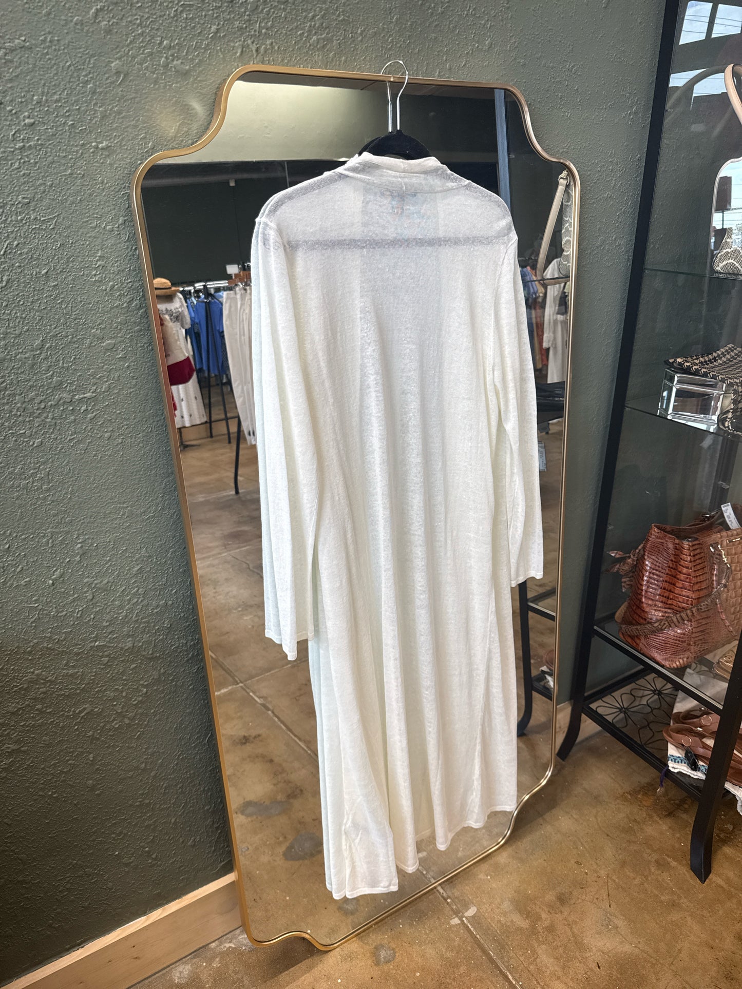 EILEEN FISHER Size L Cream Kimono/Shawl