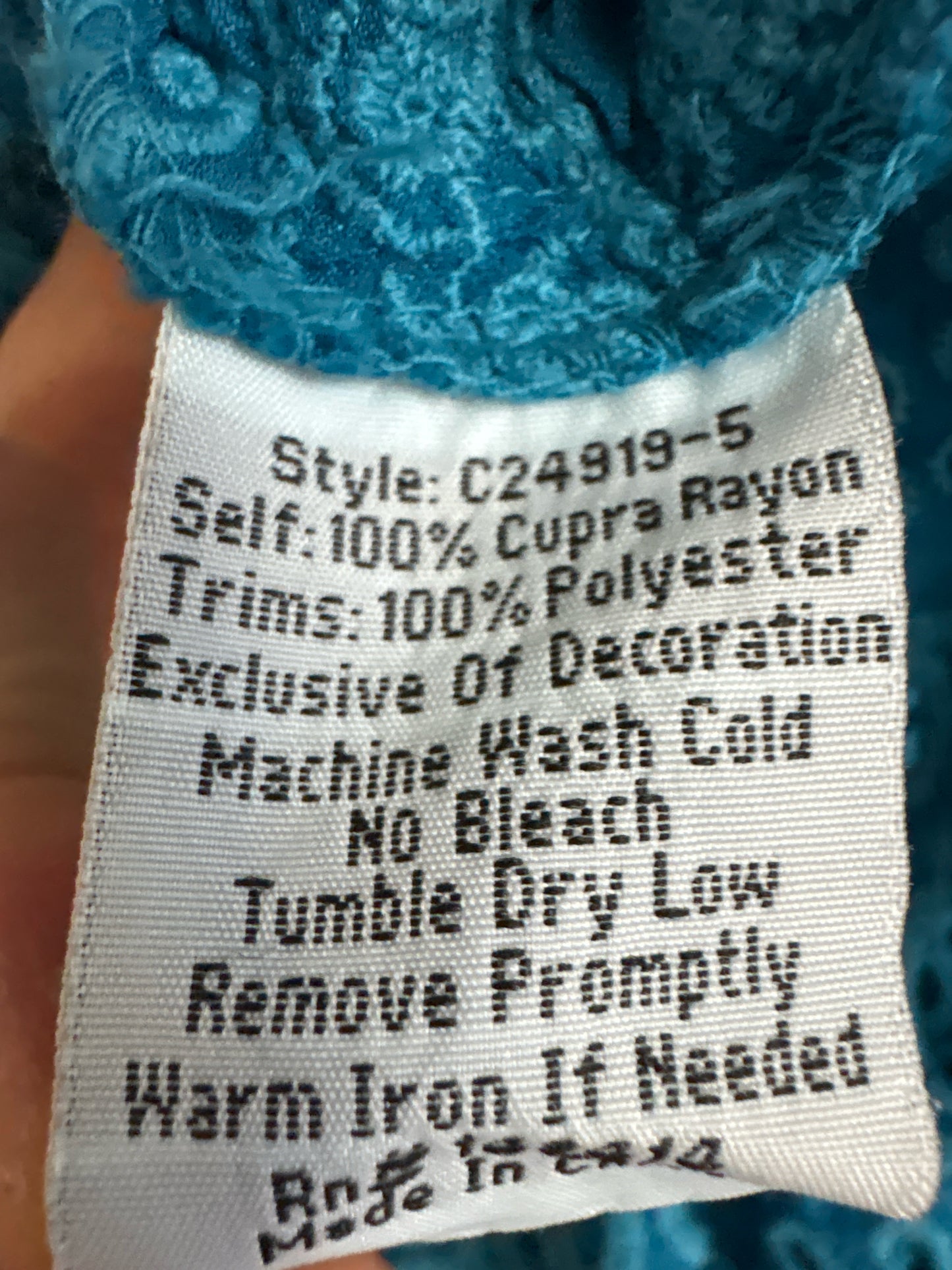 Johnny Was Size L Turquoise Top