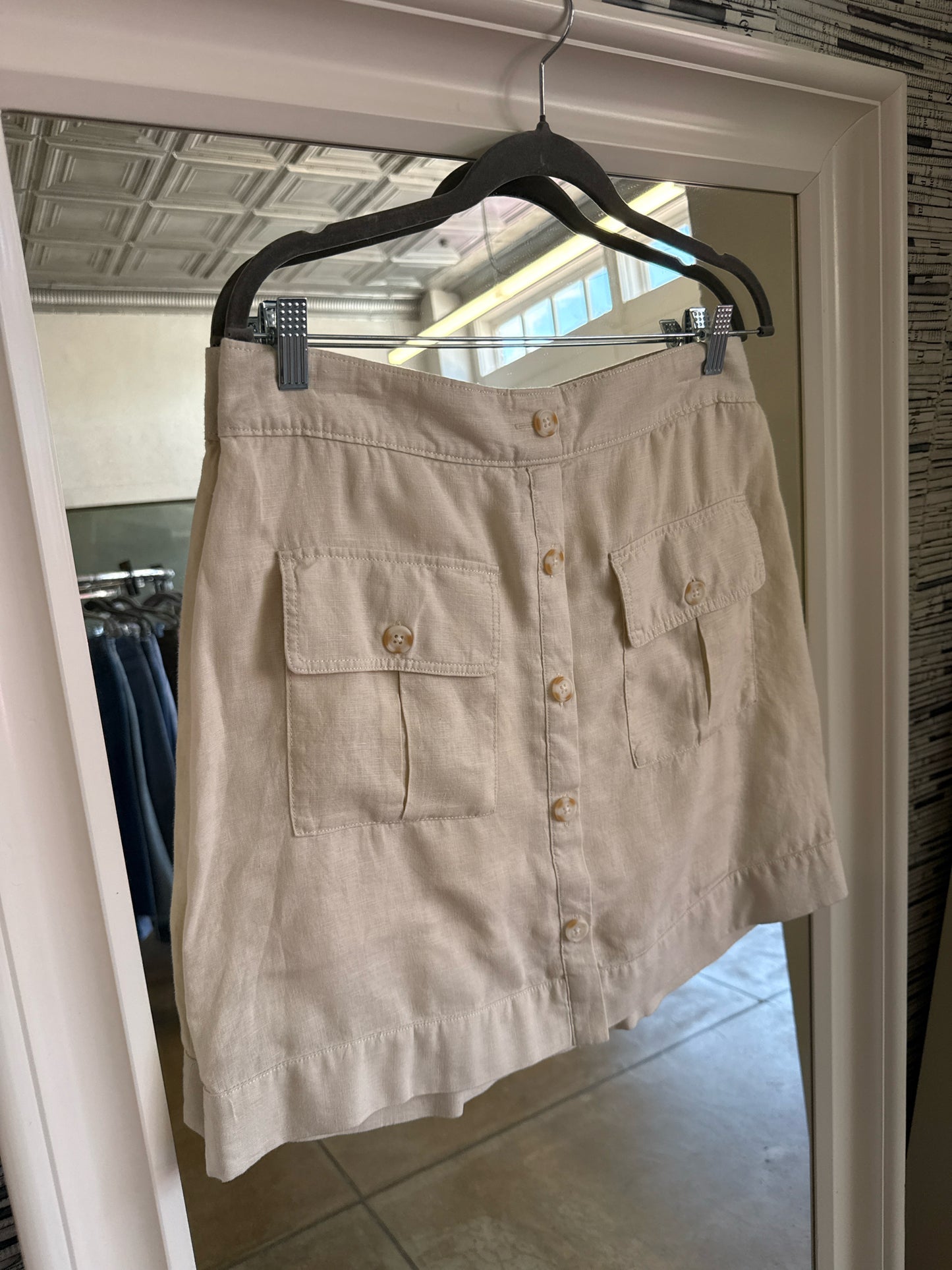 nicole Miller Size L Cream Skirt