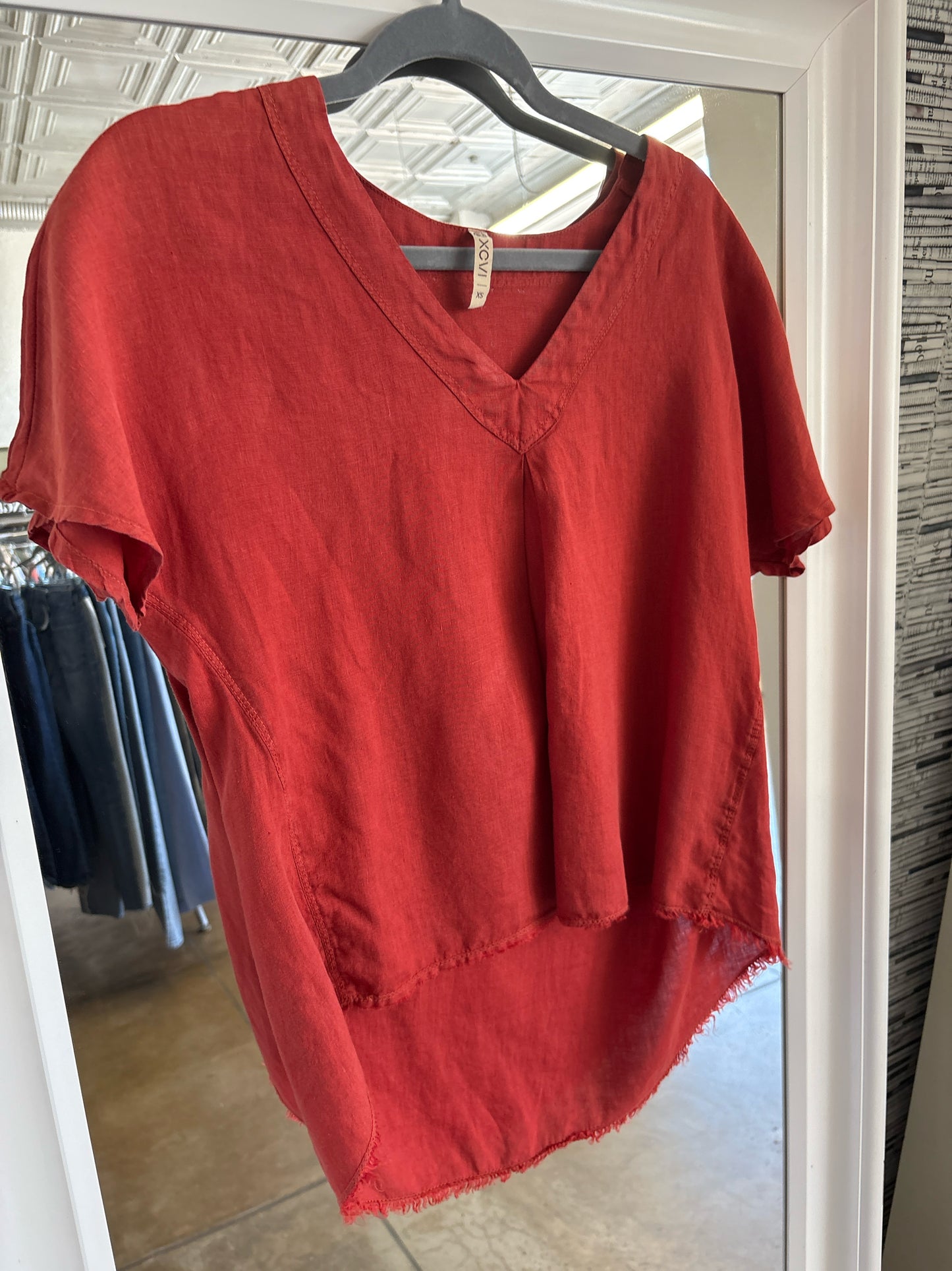 XCVI Size XS Brick Red Top