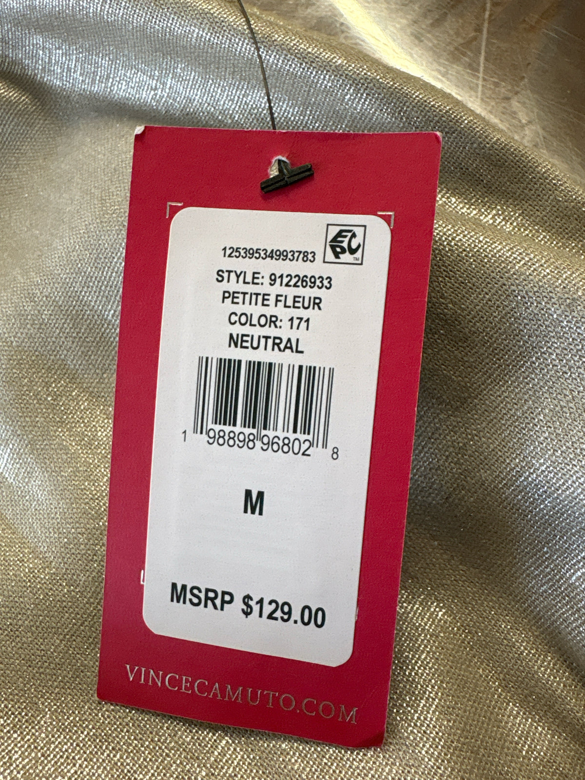 Vince Camuto Size M Gold Dress