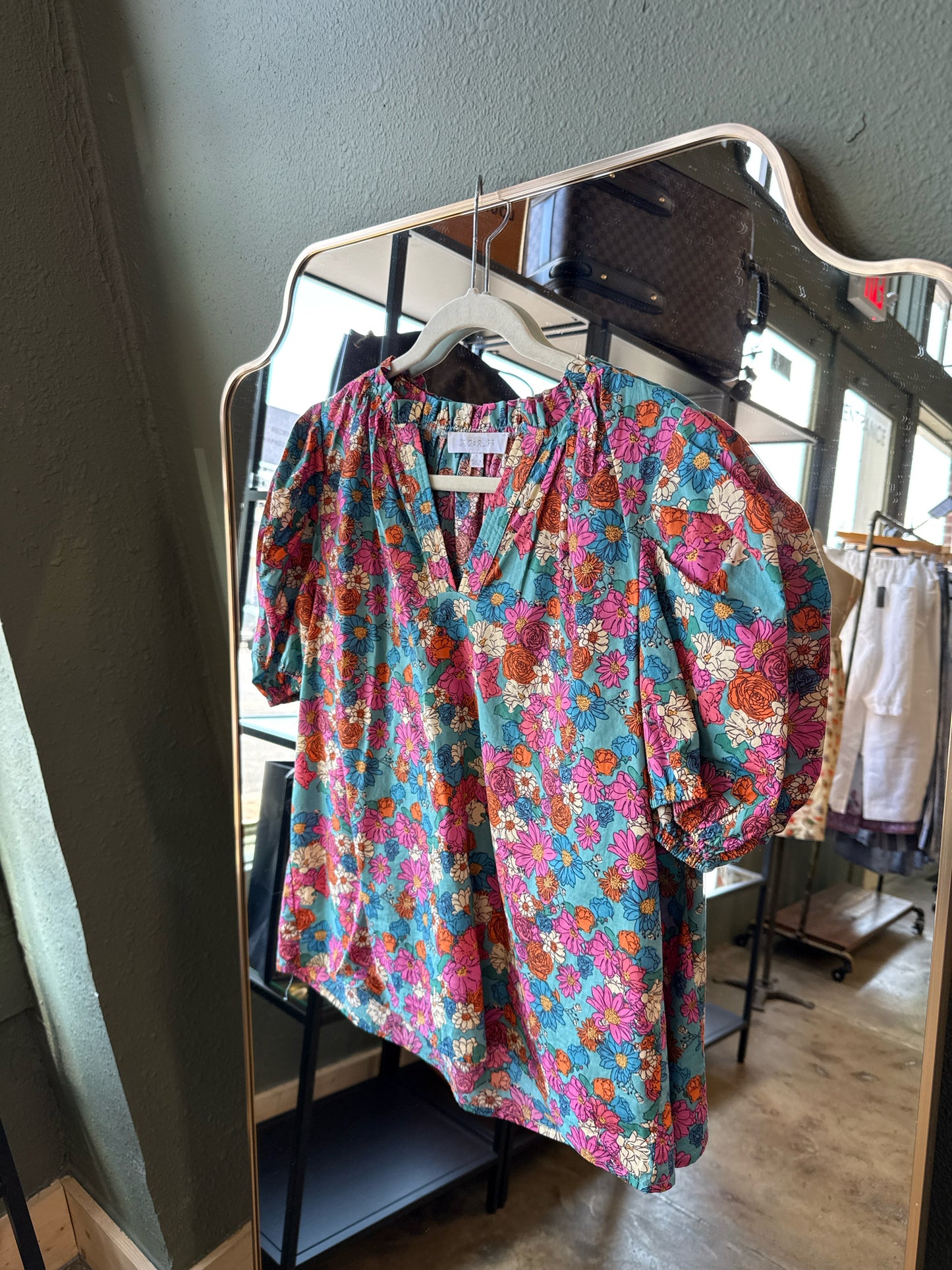 Sugarlips Size S Teal/Pink Top