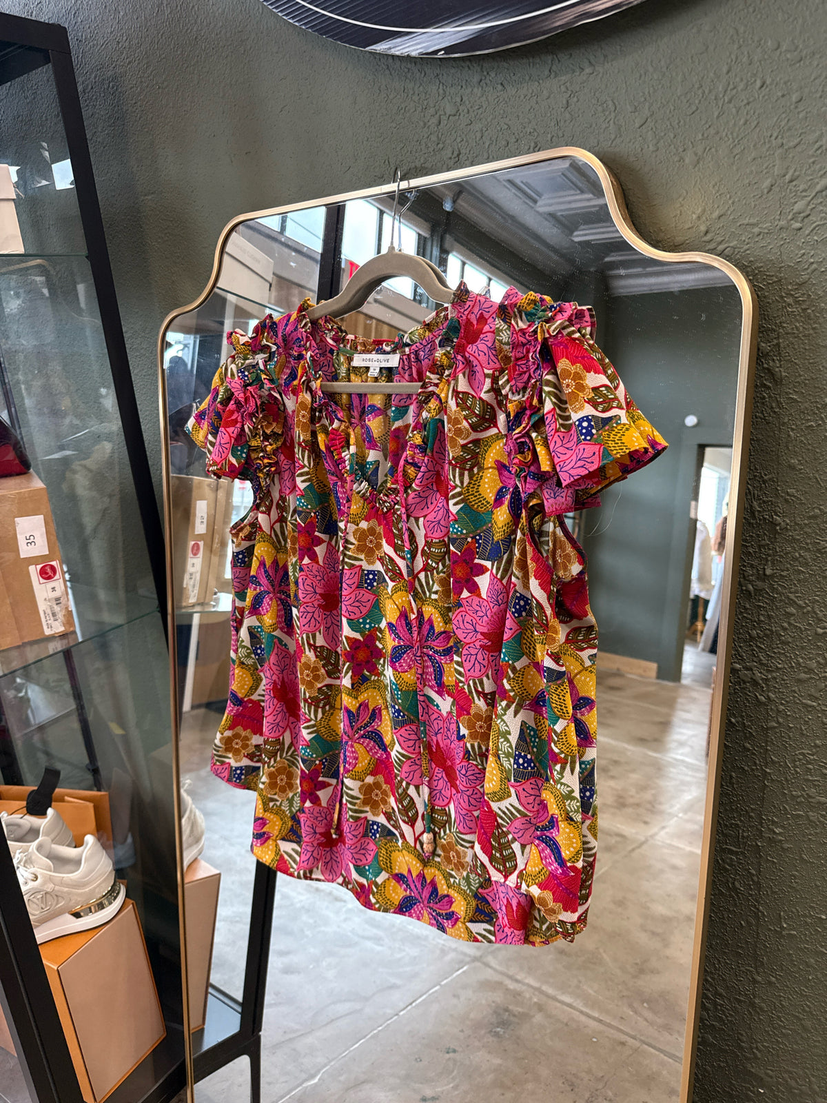 Rose & Olive Size 1X Pink/multi Top