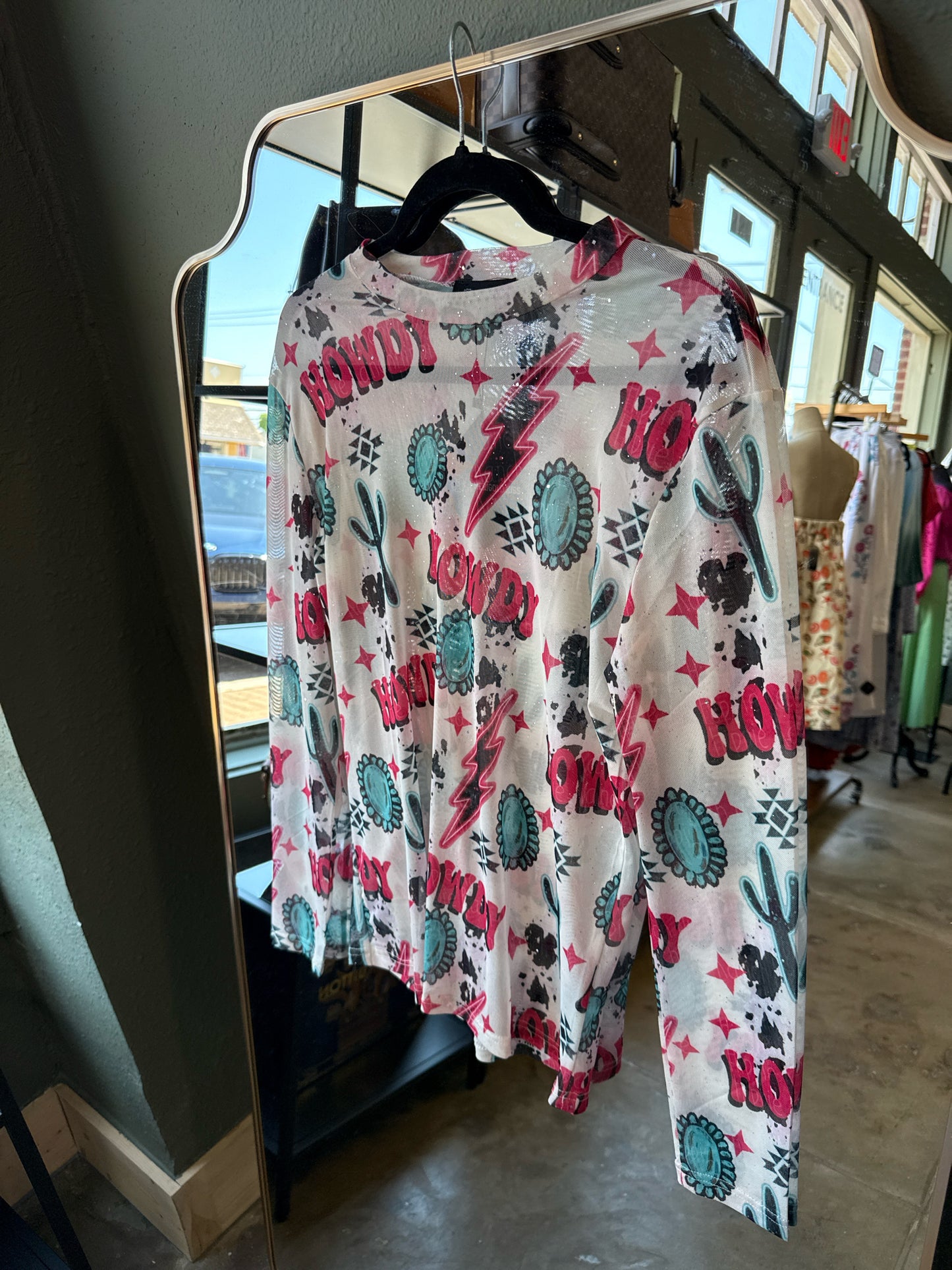 Merigold Kiss Size L Pink/Teal Western Top