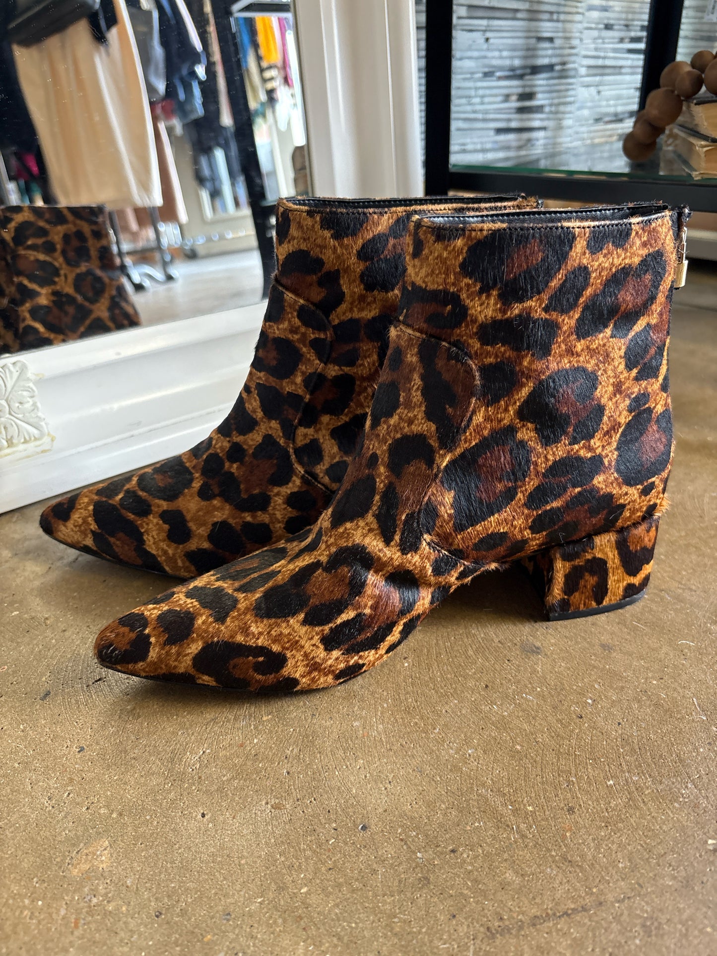 KARL LAGERFELD Shoe Size 10 Brown/Black Cheetah Boots