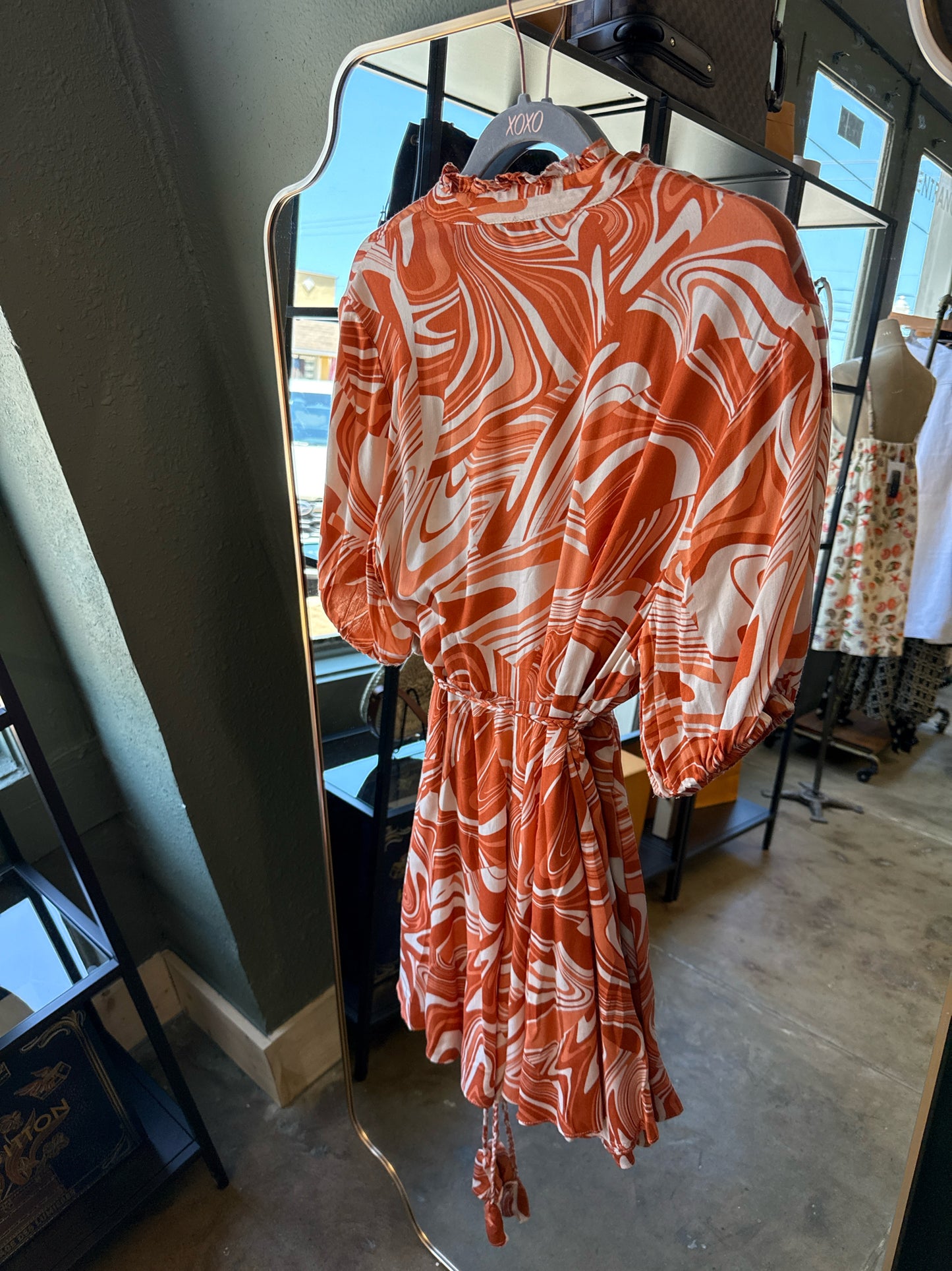 olivaceous Size M Orange/White Dress