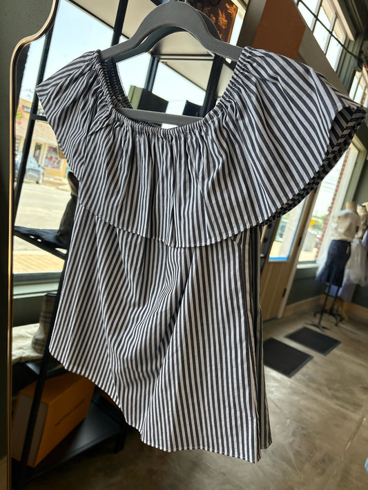 White House Black Market Size XXS Black & White Top