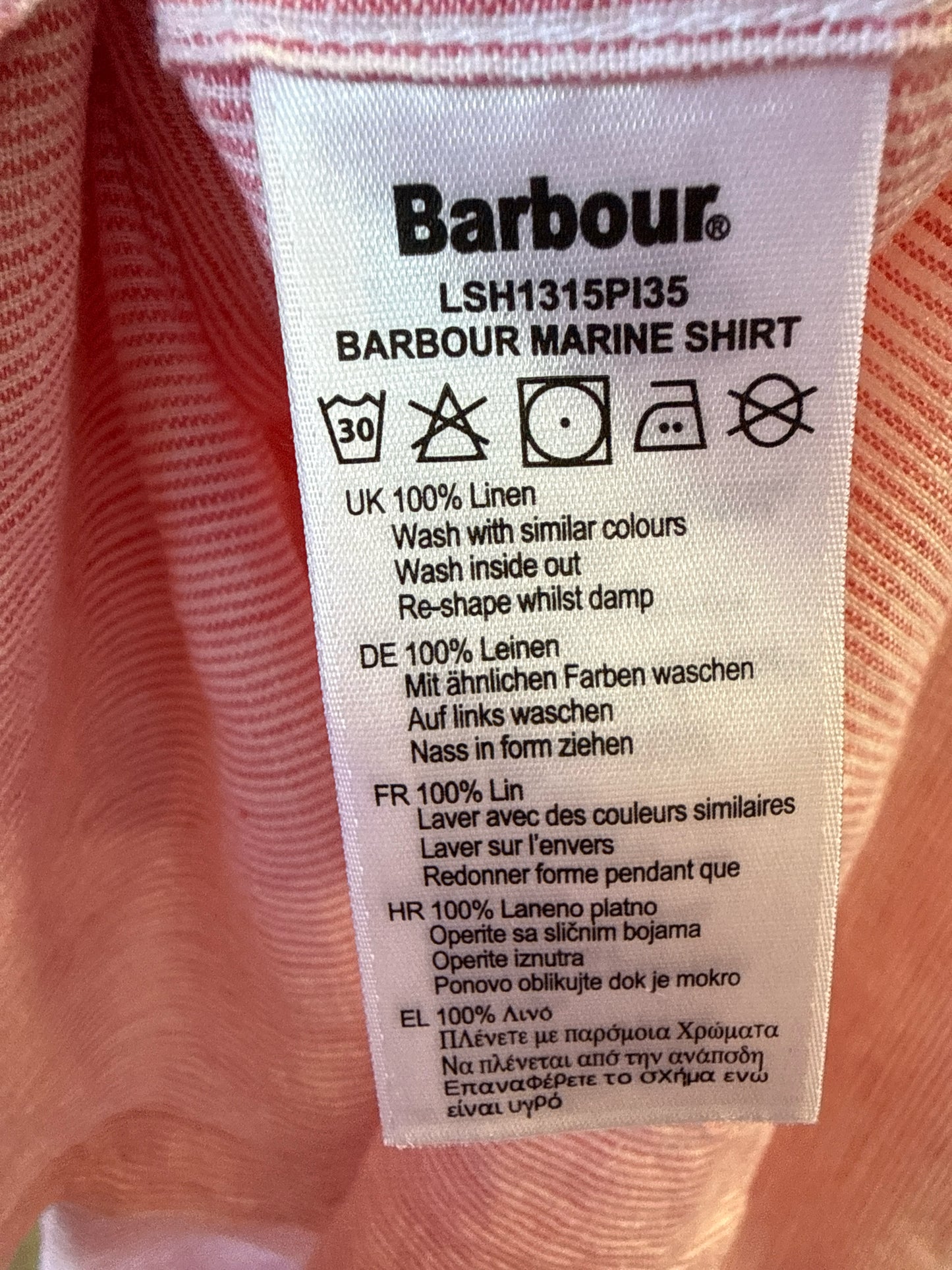 Barbour Size 8 Pink Top