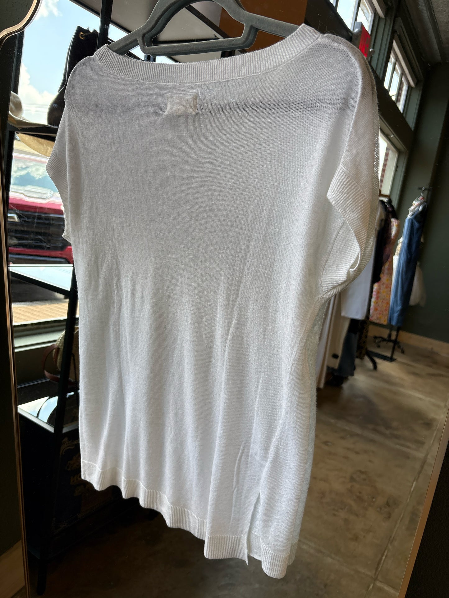 Lou & Grey Size XS White Knit Top