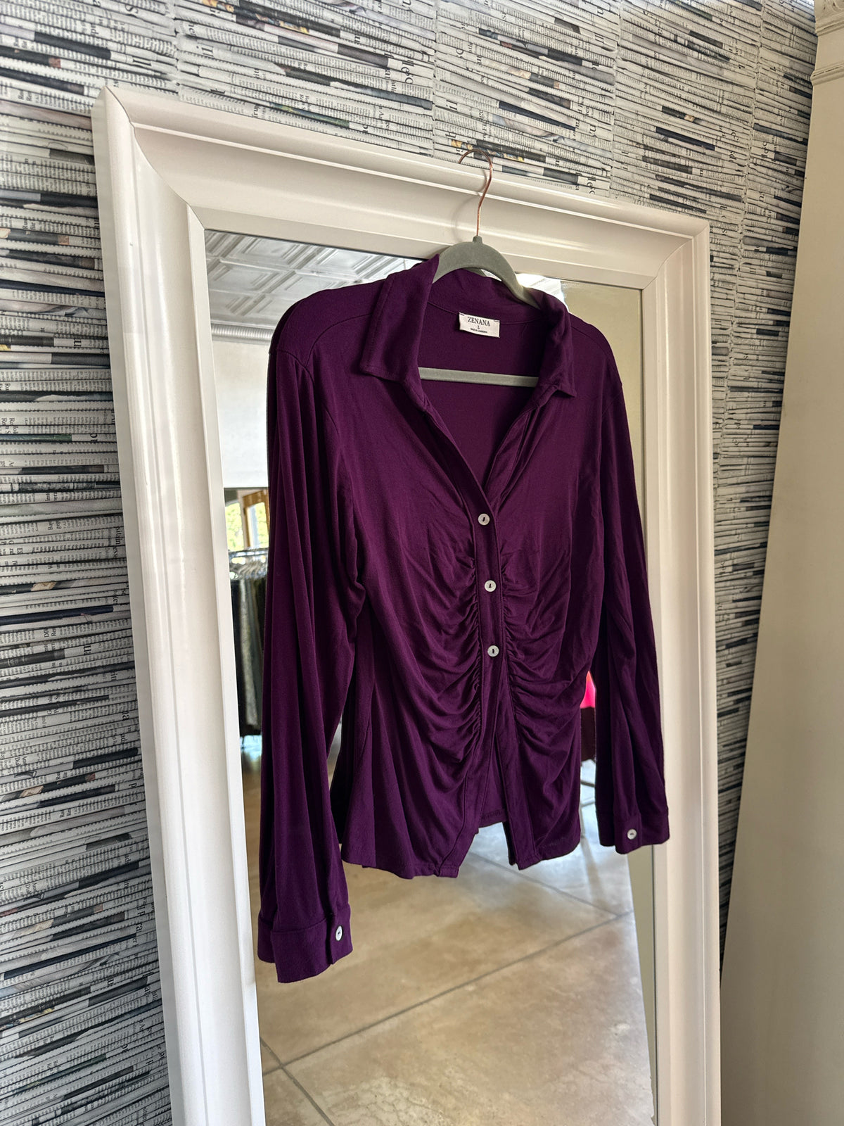 Zenana Size L Purple Top
