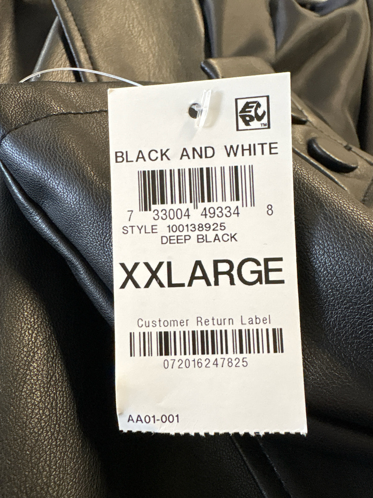 International Concepts Size 2X Black faux leather Jacket