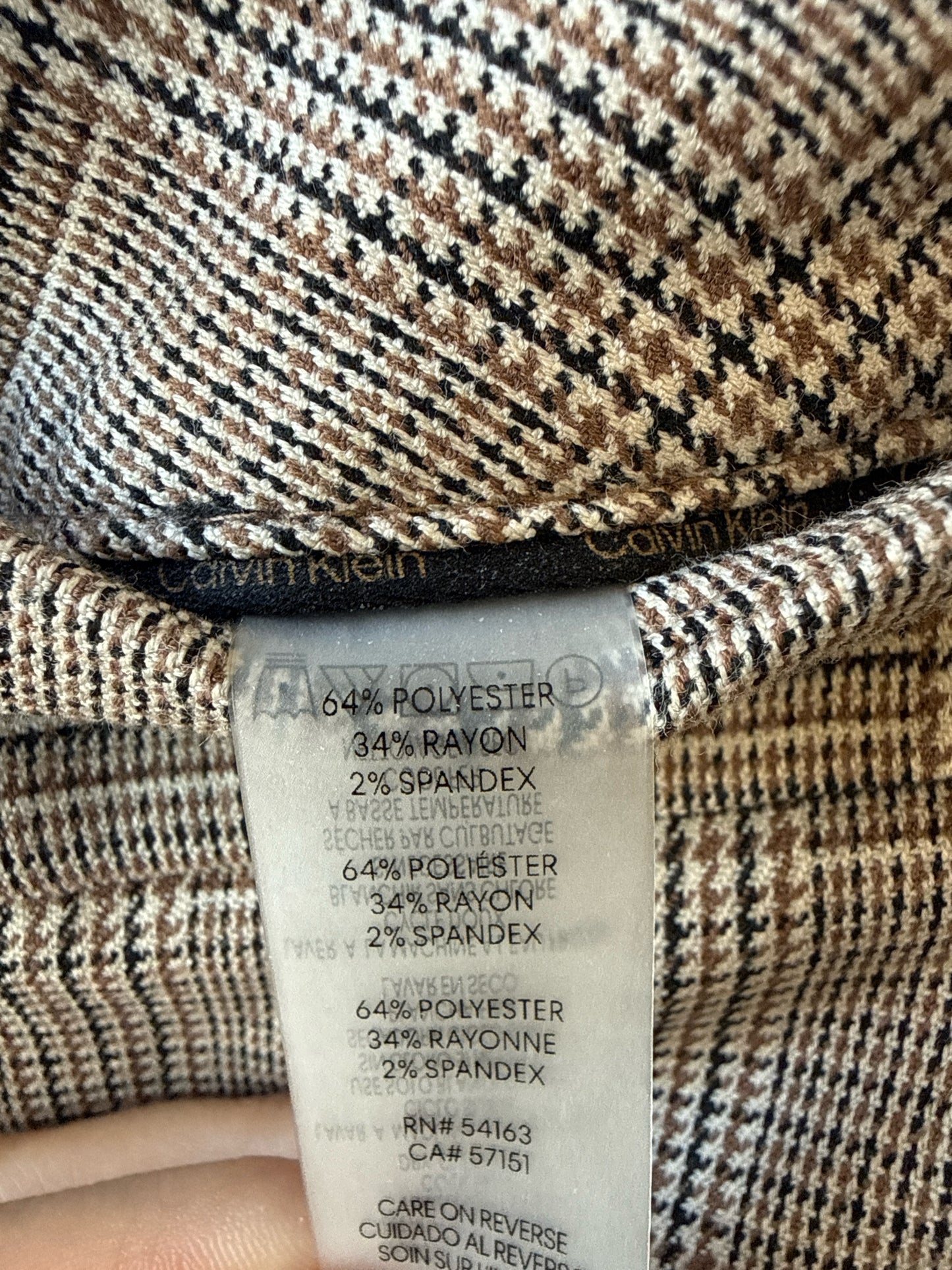 CALVIN KLEIN Size 10 multi Plaid Pants