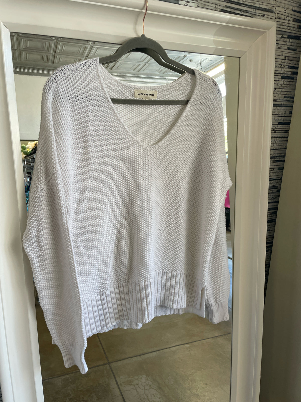 Lucky Brand Size S White Sweater