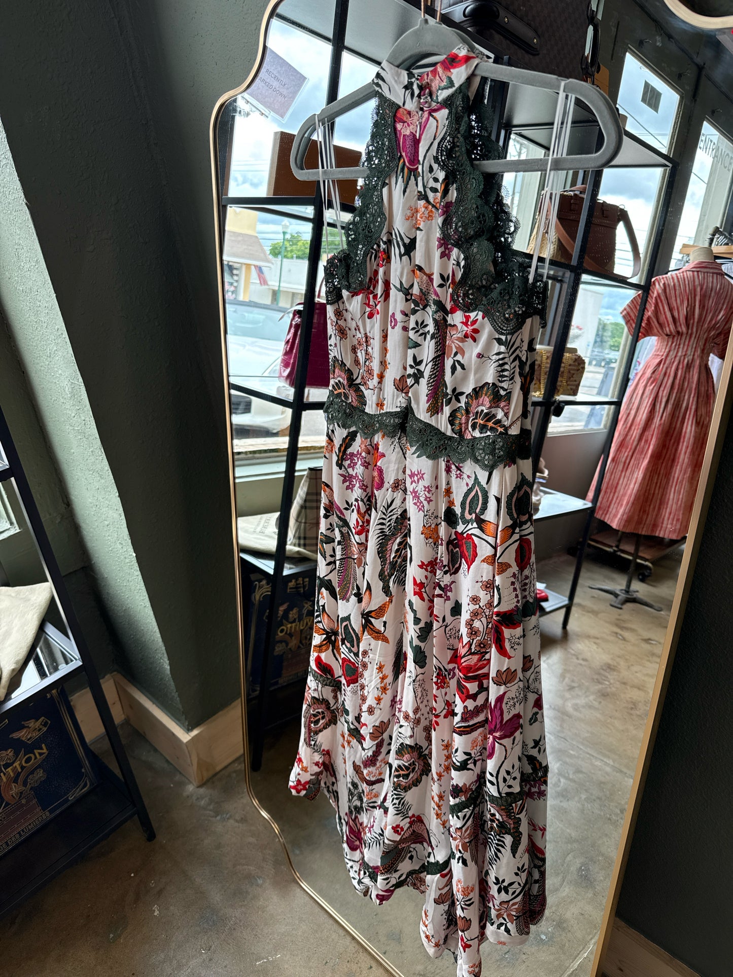 Anthropologie Size 0P Cream/Green Dress