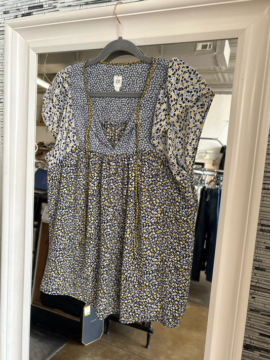GAP Size S blue + multi Floral Top