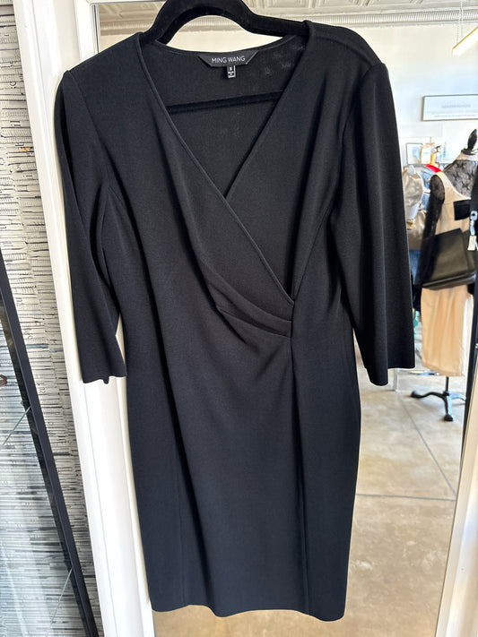 Ming Wang Size S Black Knit Dress