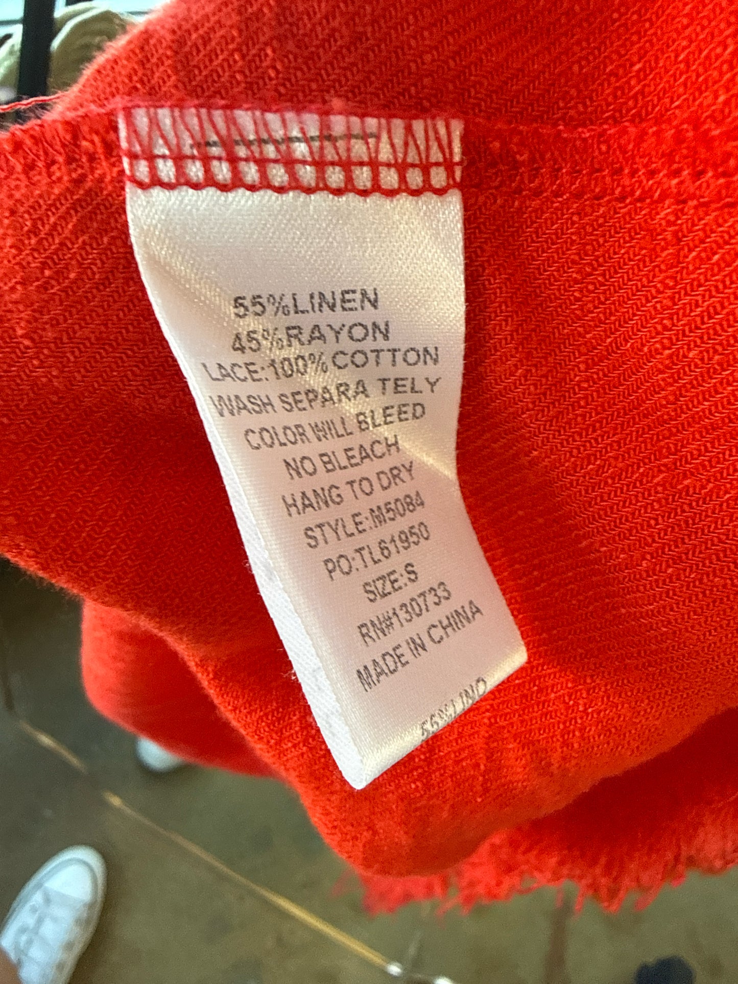 Umgee Size S Red Sleeveless Top