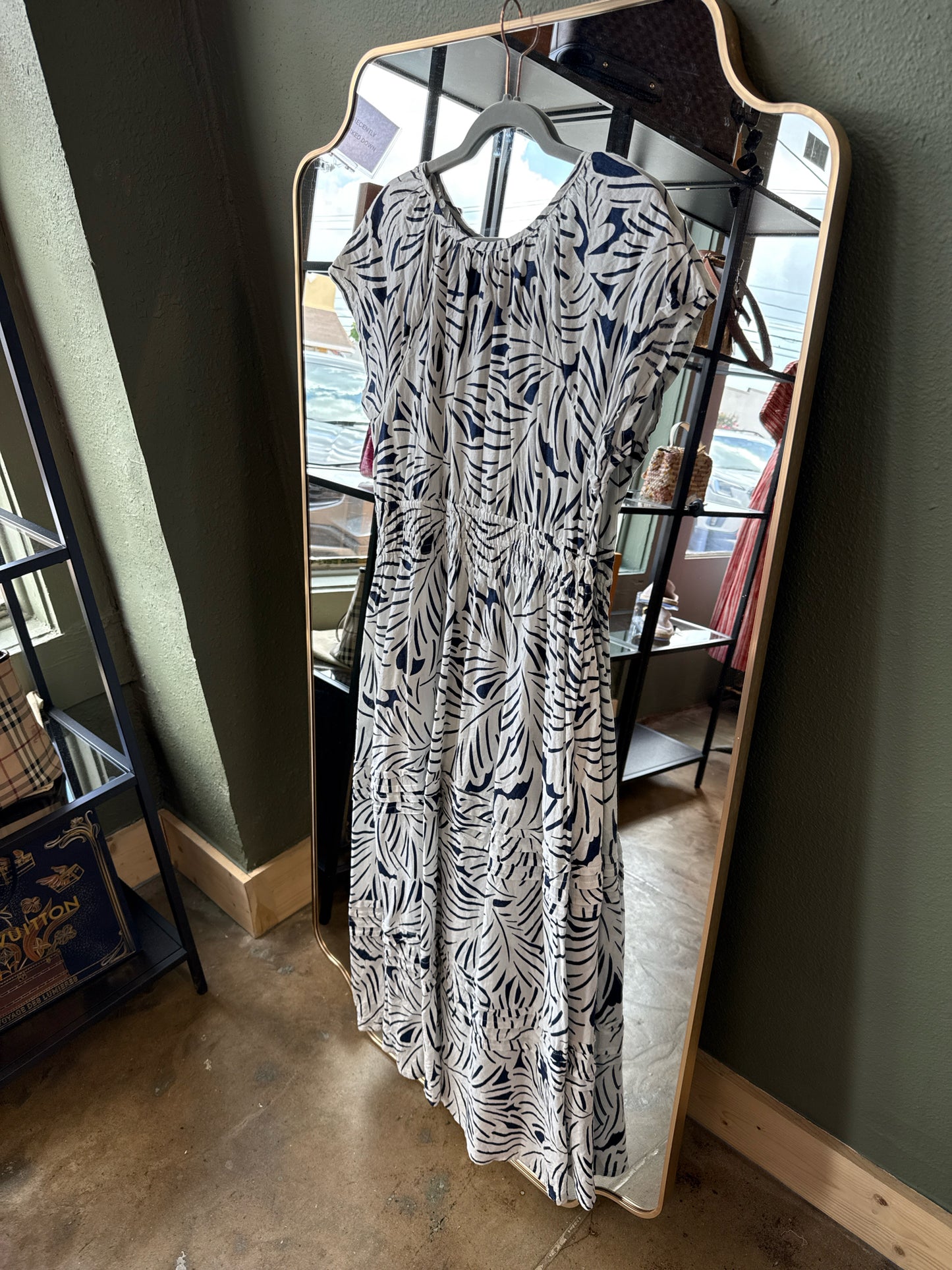 nicole Miller Size L Blue/White Dress