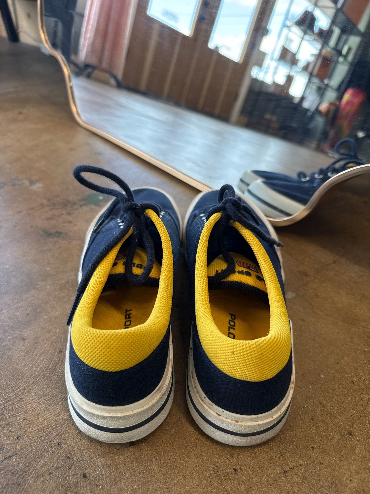 Polo Sport Shoe Size 8 Navy/Yellow Sneakers