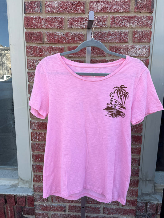 j crew Size M Pink/multi Flamingo Tee