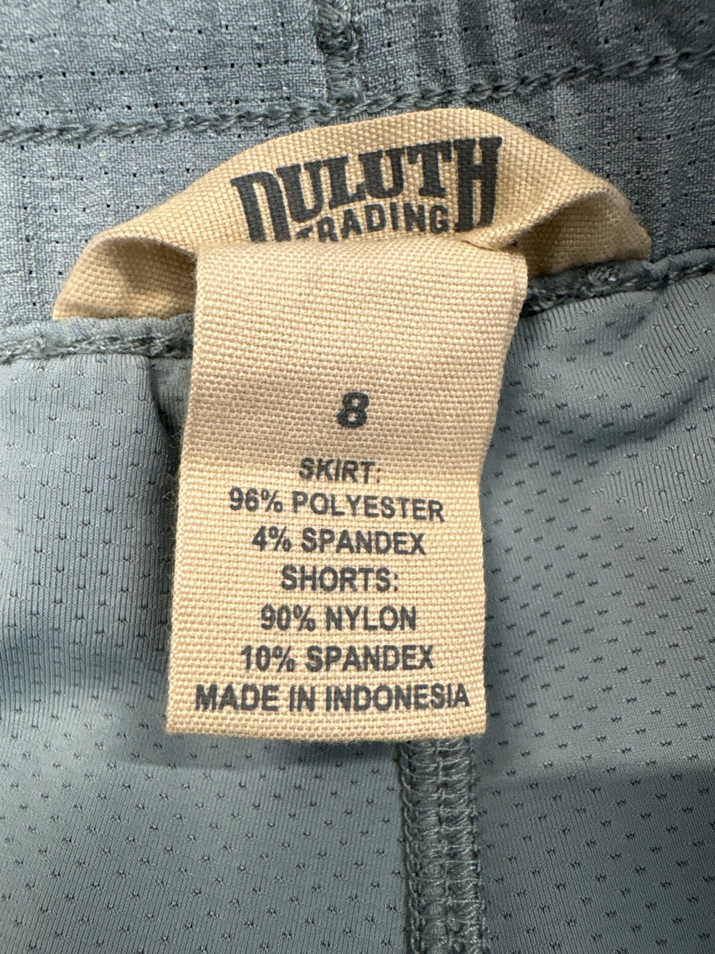 DULUTH TRADING Size 8 Blue Skort