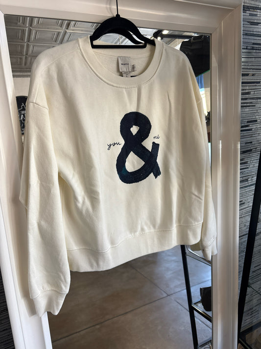 Maeve Size XS Cream/Black Sweatshirt/Hoodie