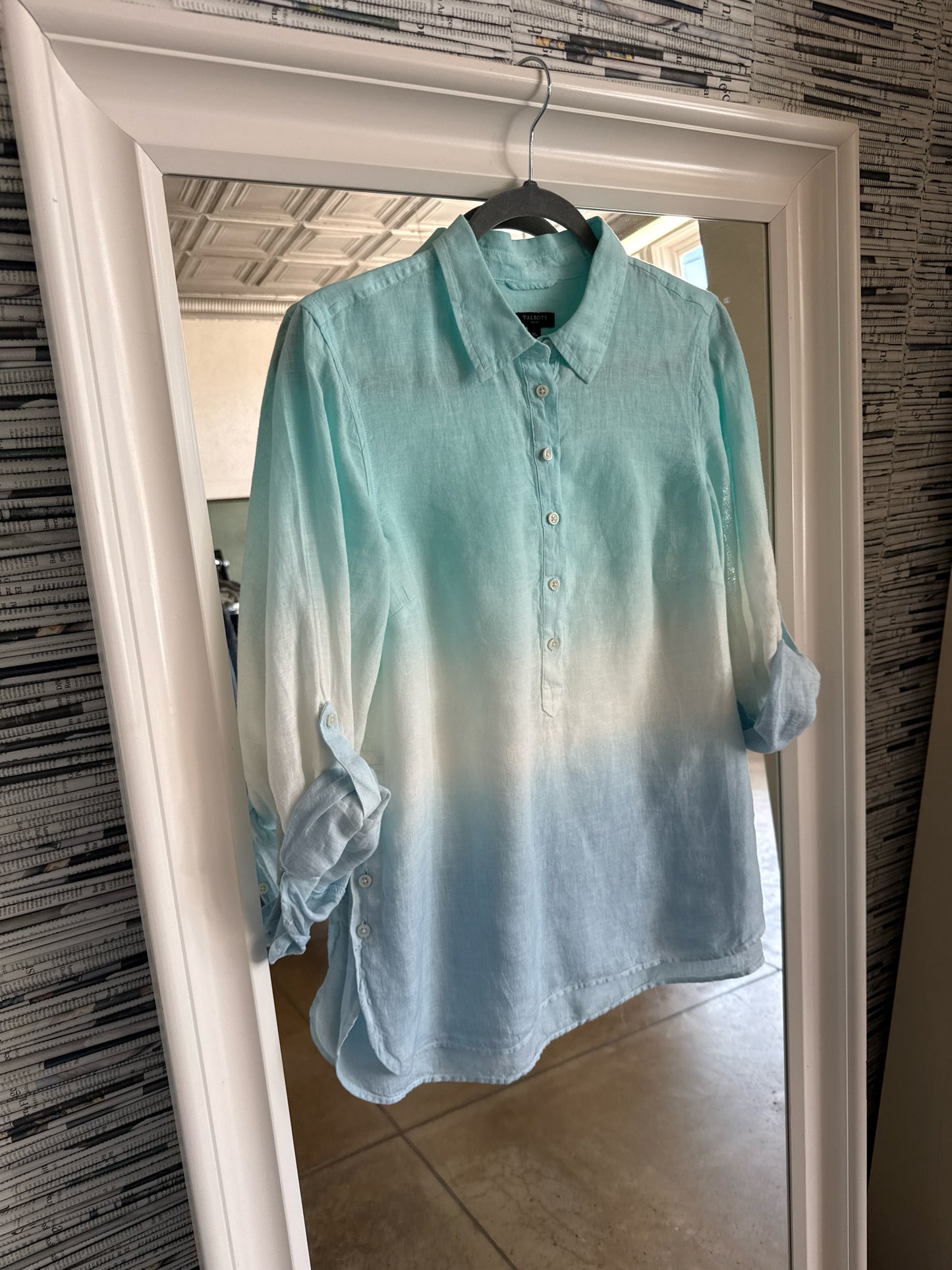 TALBOTS Size MP Blue Top