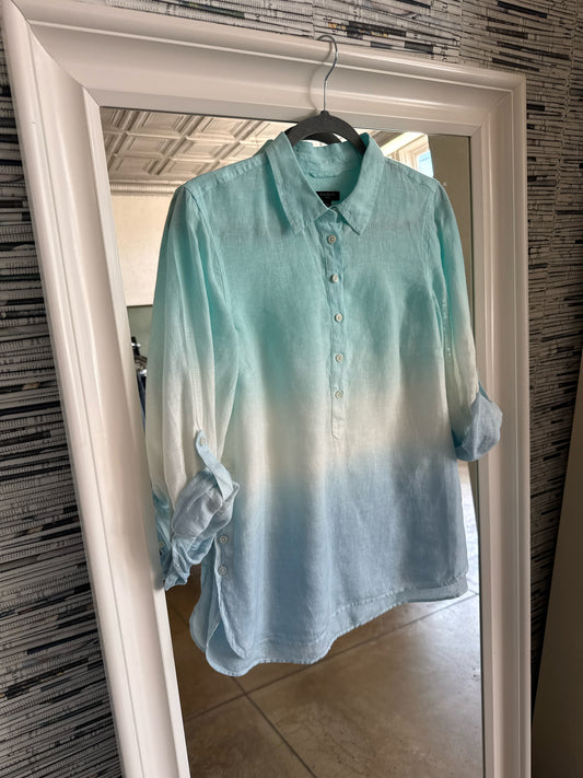 TALBOTS Size MP Blue Top